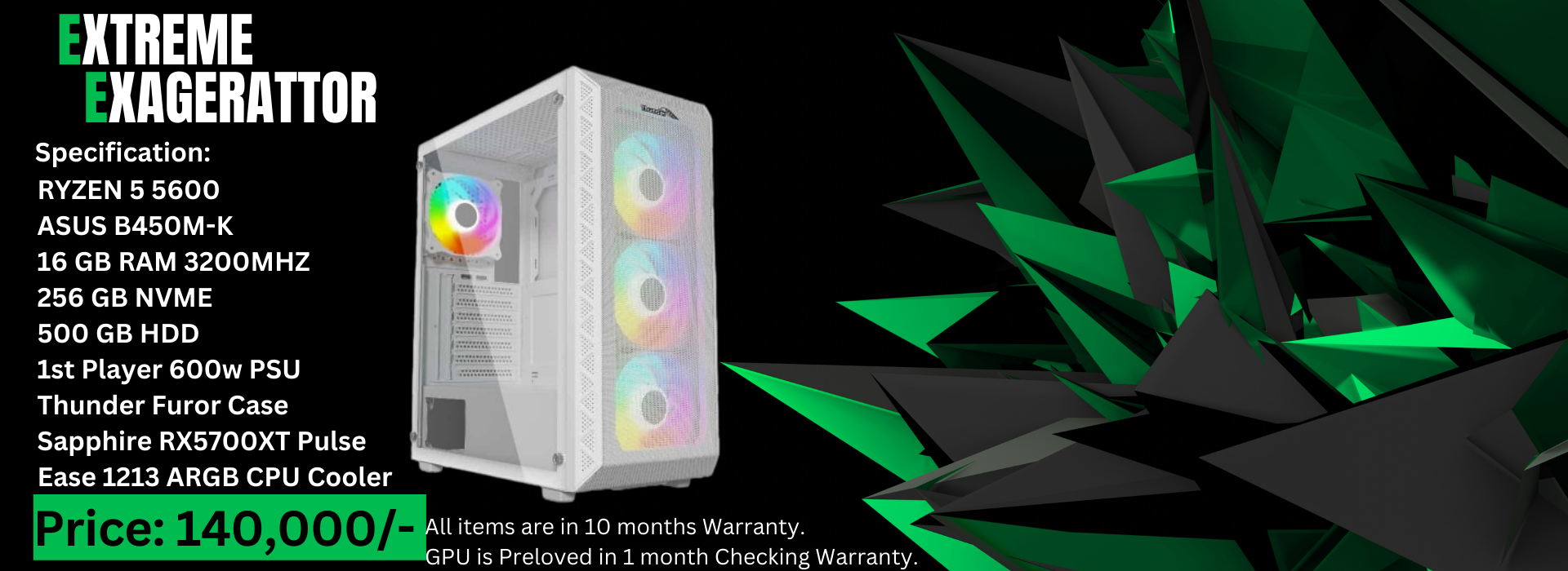 All items are in 10 months warranty